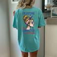 I'm Voting For A Convicted Felon In 2024 Women Messy Bun Women's Oversized Comfort T-Shirt Back Print Chalky Mint