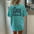 Jesus Coffee And Sport And Christian Lovers Women's Oversized Comfort T-Shirt Back Print Chalky Mint
