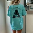 Kangaroo Dad Mom Lover Alien Ufo Women's Oversized Comfort T-Shirt Back Print Chalky Mint