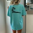 Keep Calm And Meditate Yoga Woman Silhoutte Women's Oversized Comfort T-Shirt Back Print Chalky Mint