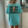 Mama Lightning Bolt Game Day Football Season Mom Women Women's Oversized Comfort T-Shirt Back Print Chalky Mint