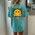 Mental Health Matters Retro Groovy Mental Health Awareness Women's Oversized Comfort T-Shirt Back Print Chalky Mint