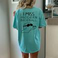 I Miss Modern Baseball Dog Sport Lover Women's Oversized Comfort T-Shirt Back Print Chalky Mint