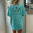 No Rain No Flowers Flowers Women's Oversized Comfort T-Shirt Back Print Chalky Mint