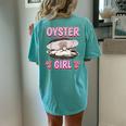Oyster Girl Quote Shell Oysters Women's Oversized Comfort T-Shirt Back Print Chalky Mint