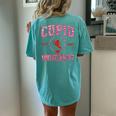 Pink Cupid University Valentines Day For Girls Women's Oversized Comfort T-Shirt Back Print Chalky Mint