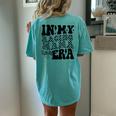 In My Racing Mama Era Race Mom Checkered Mama Of Racer Women's Oversized Comfort T-Shirt Back Print Chalky Mint