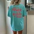 There Is Power In The Blood Of Jesus Christian Women's Oversized Comfort T-Shirt Back Print Chalky Mint