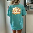Retro Groovy Mama Family Birthday 60S 70S Hippie Costume Women's Oversized Comfort T-Shirt Back Print Chalky Mint
