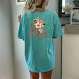 Retro Groovy He Is Risen Floral Jesus Easter Day Christians Women's Oversized Comfort T-Shirt Back Print Chalky Mint