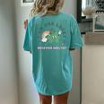 Retro Lucky Behavior Analyst St Patrick's Day Rainbow Bcba Women's Oversized Comfort T-Shirt Back Print Chalky Mint