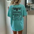 Smooth As Whiskey Sweet As Strawberry Wine Western Country Women's Oversized Comfort T-Shirt Back Print Chalky Mint