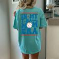 In My T-Ball Mom Era Baseball Mom Groovy Mother's Day Women's Oversized Comfort T-Shirt Back Print Chalky Mint