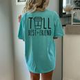 Tall Best Friend Bff Matching Outfit Two Bestie Coffee Women's Oversized Comfort T-Shirt Back Print Chalky Mint