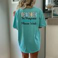 Teacher In Progress Please Wait Future Teacher Leopard Women's Oversized Comfort T-Shirt Back Print Chalky Mint