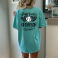 That's My Grandson Out There Baseball Grandma & Grandpa Women's Oversized Comfort T-Shirt Back Print Chalky Mint