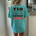 Tio Of The Berry First Birthday Girl Sweet Strawberry Bday Women's Oversized Comfort T-Shirt Back Print Chalky Mint