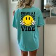 Twelve Is A Vibe 12Th Birthday Groovy Boys Girls 12 Year Old Women's Oversized Comfort T-Shirt Back Print Chalky Mint