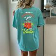 Never Underestimate Girl With Violin Fiddle Violinist Women's Oversized Comfort T-Shirt Back Print Chalky Mint