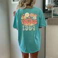 Vintage 1964 Floral Hippie Groovy Daisy Flower 60Th Birthday Women's Oversized Comfort T-Shirt Back Print Chalky Mint