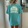 Vintage 1981 T For Retro 1981 Birthday Women's Oversized Comfort T-Shirt Back Print Chalky Mint