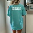 Vintage Alum Creek Lake Distressed White Varsity Style Women's Oversized Comfort T-Shirt Back Print Chalky Mint