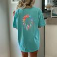 Vintage Boho Dream Catcher Watercolor Women's Oversized Comfort T-Shirt Back Print Chalky Mint