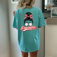 Vintage Philly Baseball Leopard Messy Bun Philadelphia Fans Women's Oversized Comfort T-Shirt Back Print Chalky Mint