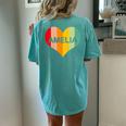 Youth Girls Amelia Retro Vintage Heart Name Women's Oversized Comfort T-Shirt Back Print Chalky Mint