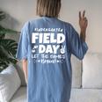Field Day Kindergarten K Purple 2024 Boy Girl Teacher Women's Oversized Comfort T-Shirt Back Print Blue Jean