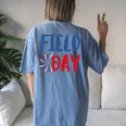 Field Day Red White And Blue Student Teacher Women's Oversized Comfort T-Shirt Back Print Blue Jean