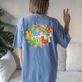 Happy Holi T Festival Colors India Hindu Kid Women's Oversized Comfort T-Shirt Back Print Blue Jean
