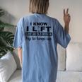 I Know I Lift Like An Old Woman Try To Keep Up Lifting Gym Women's Oversized Comfort T-Shirt Back Print Blue Jean