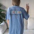 Registrar Crew Team Back To School Teacher Supplies Women's Oversized Comfort T-Shirt Back Print Blue Jean