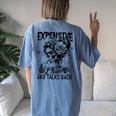 Skeleton Expensive Difficult And Talks Back Mother's Women's Oversized Comfort T-Shirt Back Print Blue Jean