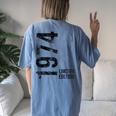 50Th Birthday 50 Years Old Man Woman Vintage 1974 Women's Oversized Comfort T-Shirt Back Print Moss