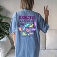 Axolotl Cute Axolotls Of The World Kawaii Girl Boy Kid Women's Oversized Comfort T-Shirt Back Print Moss