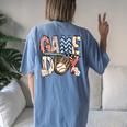 Baseball Nana Leopard Game Day Baseball Lover Women's Oversized Comfort T-Shirt Back Print Moss