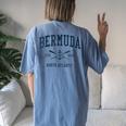 Bermuda Vintage Navy Crossed Oars & Boat Anchor Women's Oversized Comfort T-Shirt Back Print Moss