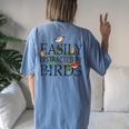 Bird Lovers For Easily Distracted By Birds Women's Oversized Comfort T-Shirt Back Print Moss