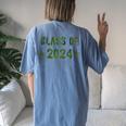 Camo Graduation Class Of 2024 12Th Grade Last Day Senior 12 Women's Oversized Comfort T-Shirt Back Print Moss