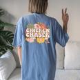 Chicken Chaser Farmer Chicken Lovers Farm Lover Women's Oversized Comfort T-Shirt Back Print Moss
