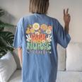 Cool Nurse Club Floral Hippie Groovy Retro Daisy Nurse Women's Oversized Comfort T-Shirt Back Print Moss