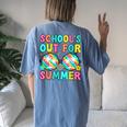 Cute Schools Out For Summer Last Day Of School Teacher Boy Women's Oversized Comfort T-Shirt Back Print Moss