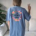 Floral 70 Years Old 70Th Birthday 70 Years Loved Women's Oversized Comfort T-Shirt Back Print Moss