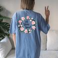 Floral Mom Grandma 89 Years Old 89Th Birthday Women's Oversized Comfort T-Shirt Back Print Moss