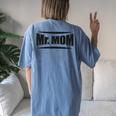 Hilarious Mr Mom Strong Father Pun Women's Oversized Comfort T-Shirt Back Print Moss