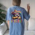 Let's Fiesta Sloth Cinco De Mayo Fiesta Mexican Women's Oversized Comfort T-Shirt Back Print Moss