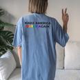 Lgbt Make America Gayer Again Lesbian Women's Oversized Comfort T-Shirt Back Print Moss