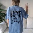 Game Day Sport Lover Basketball Mom Girl Women's Oversized Comfort T-Shirt Back Print Moss